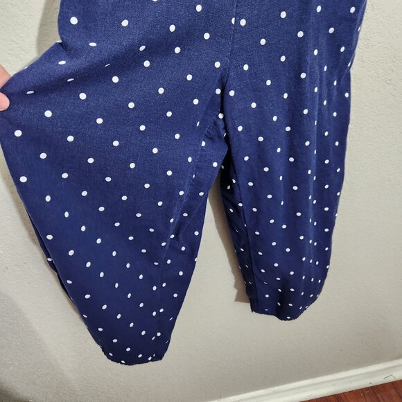 Old Navy Navy Blue Polka Dot Jumpsuit XS Adjustable Straps Smocked Back Pocketed - Picture 2 of 15